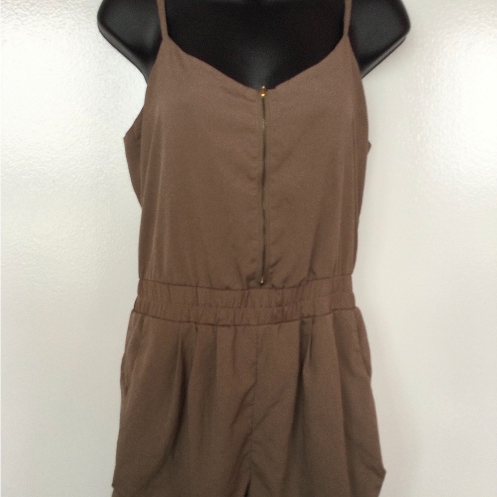 Brown Sleeveless Jumpsuit